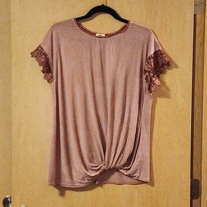 Mason & Belle Armon Crochet Detail Knit Top